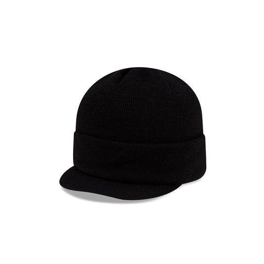 New Era Cap Black Visor Knit Beanie Hat