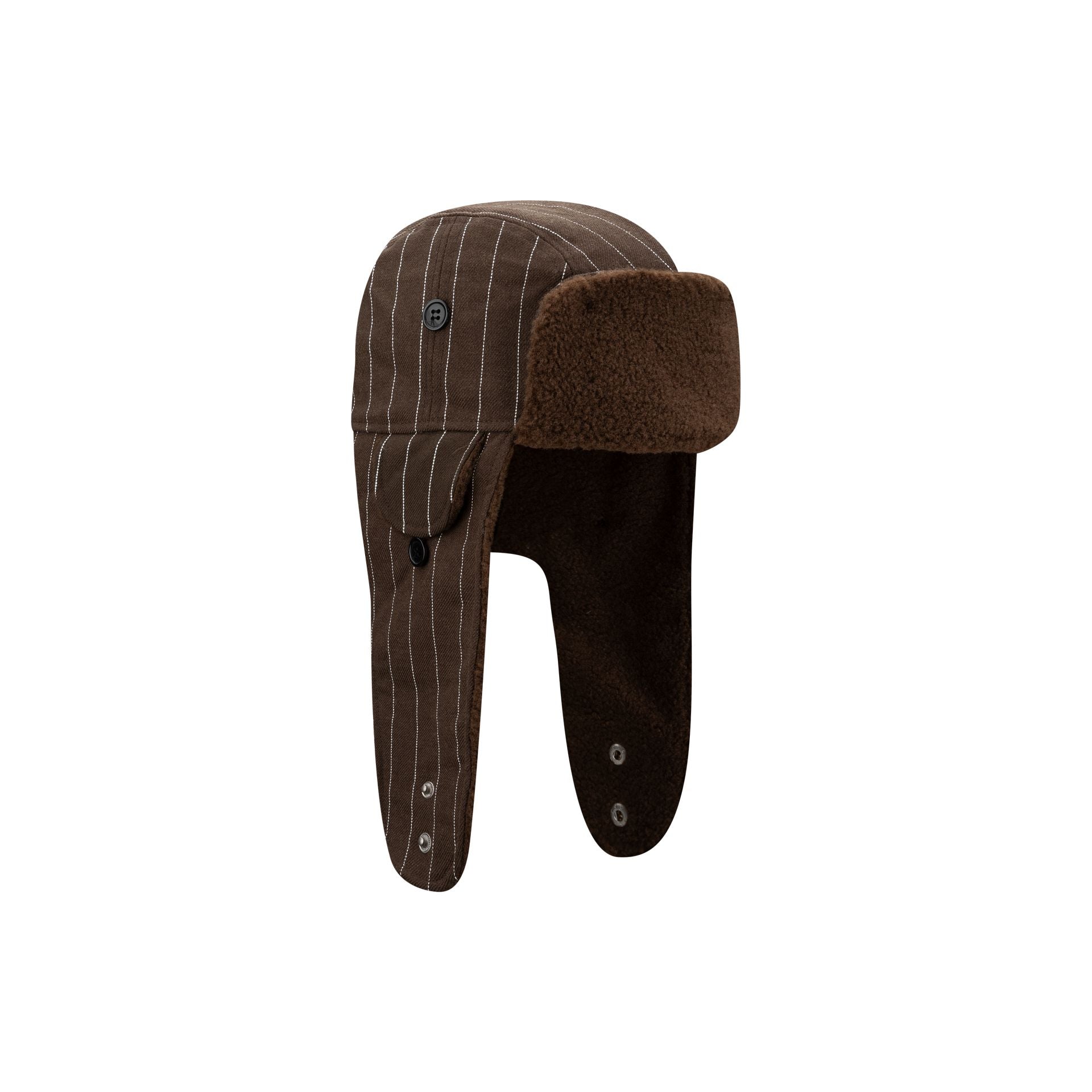New Era Cap Brown Stripe Fashion Trapper Hat