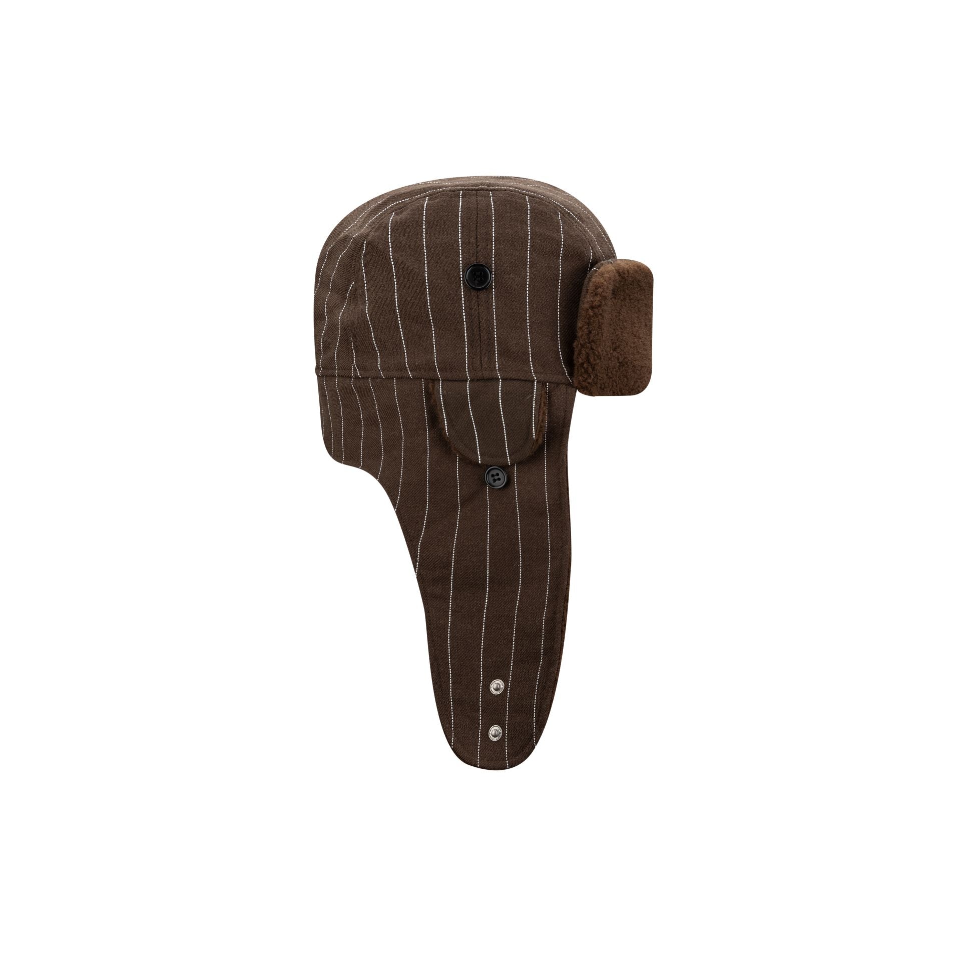 New Era Cap Brown Stripe Fashion Trapper Hat