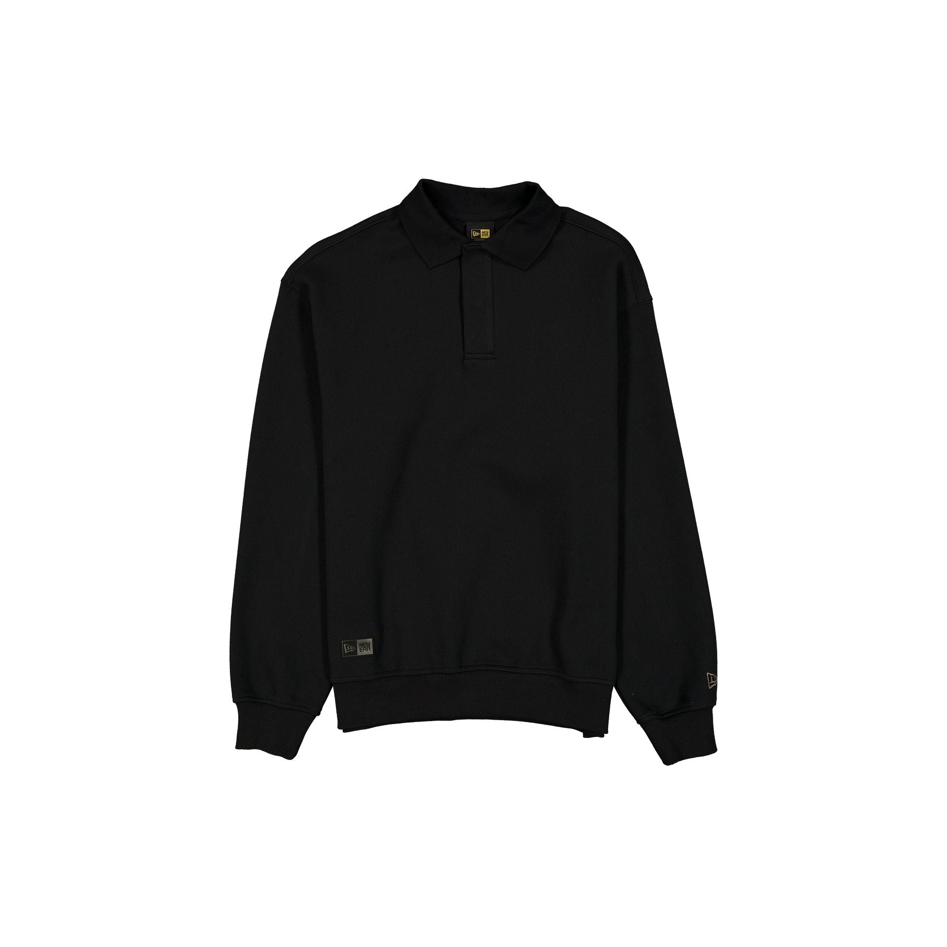 New Era Cap Black Label Man-to-Man Black Collared Crewneck