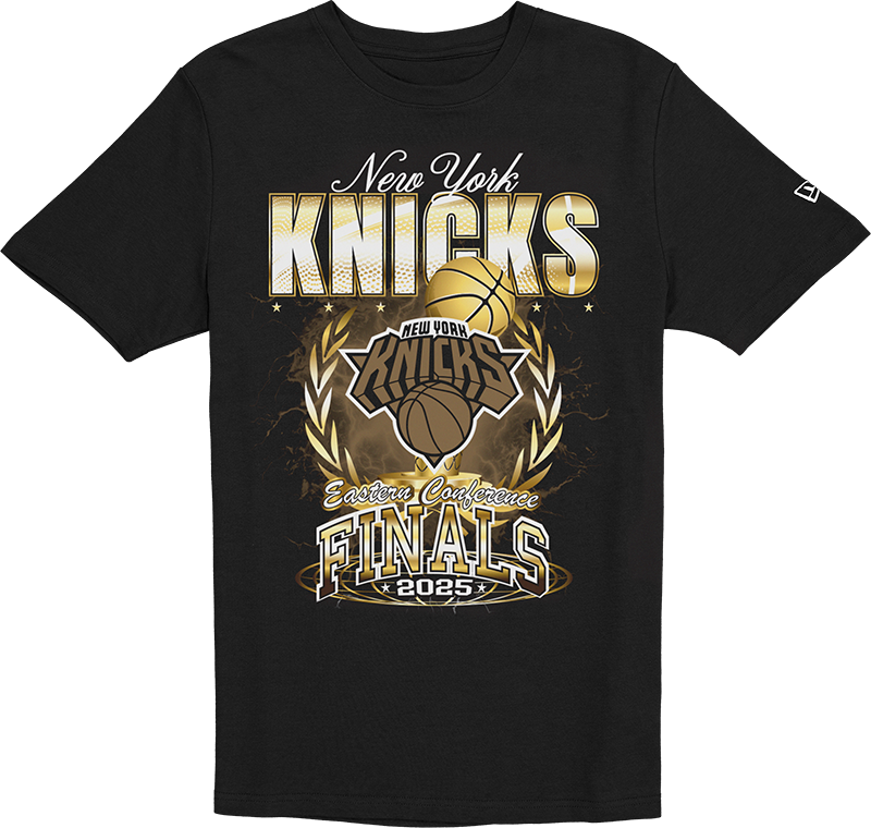 New York Knicks 2025 NBA Eastern Conference Finals Gold T-Shirt