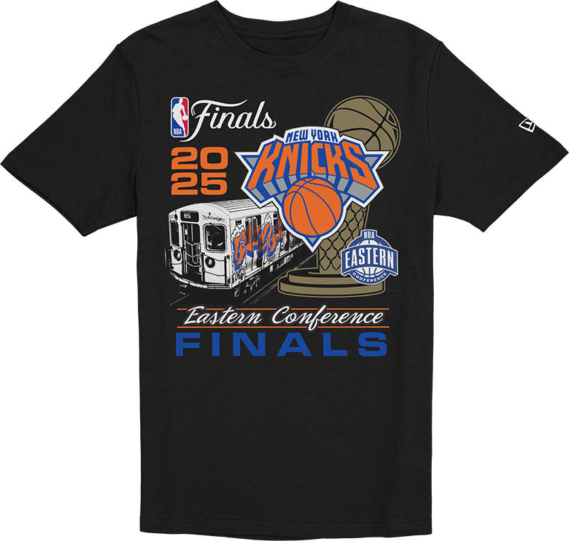 New York Knicks 2025 NBA Eastern Conference Finals Black T-Shirt