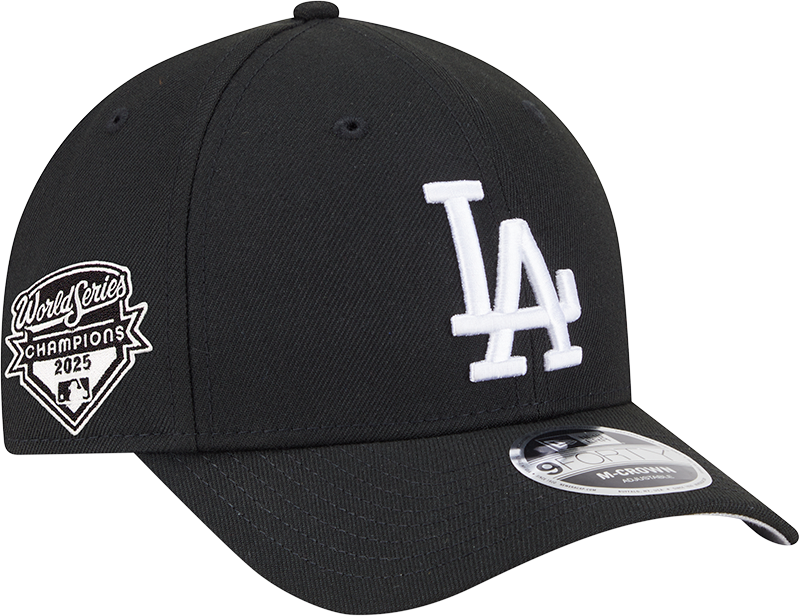 Los Angeles Dodgers 2025 World Series Champions Black & White 9FORTY M-Crown Snapback Hat