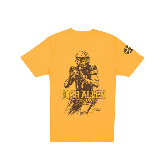 Wyoming Cowboys Josh Allen Jersey Retirement Gold T-Shirt - New Era Cap