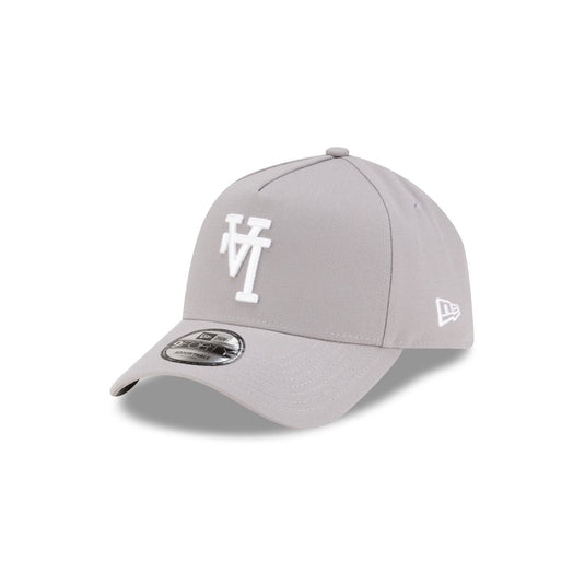 Los Angeles Dodgers Upside Down Logo Gray 9FORTY A-Frame Snapback Hat - New Era Cap