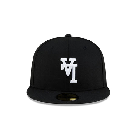 Los Angeles Dodgers Upside Down Logo Black 59FIFTY Fitted Hat
