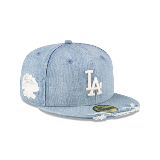 Los Angeles Dodgers Distressed Denim 59FIFTY Fitted Hat - New Era Cap