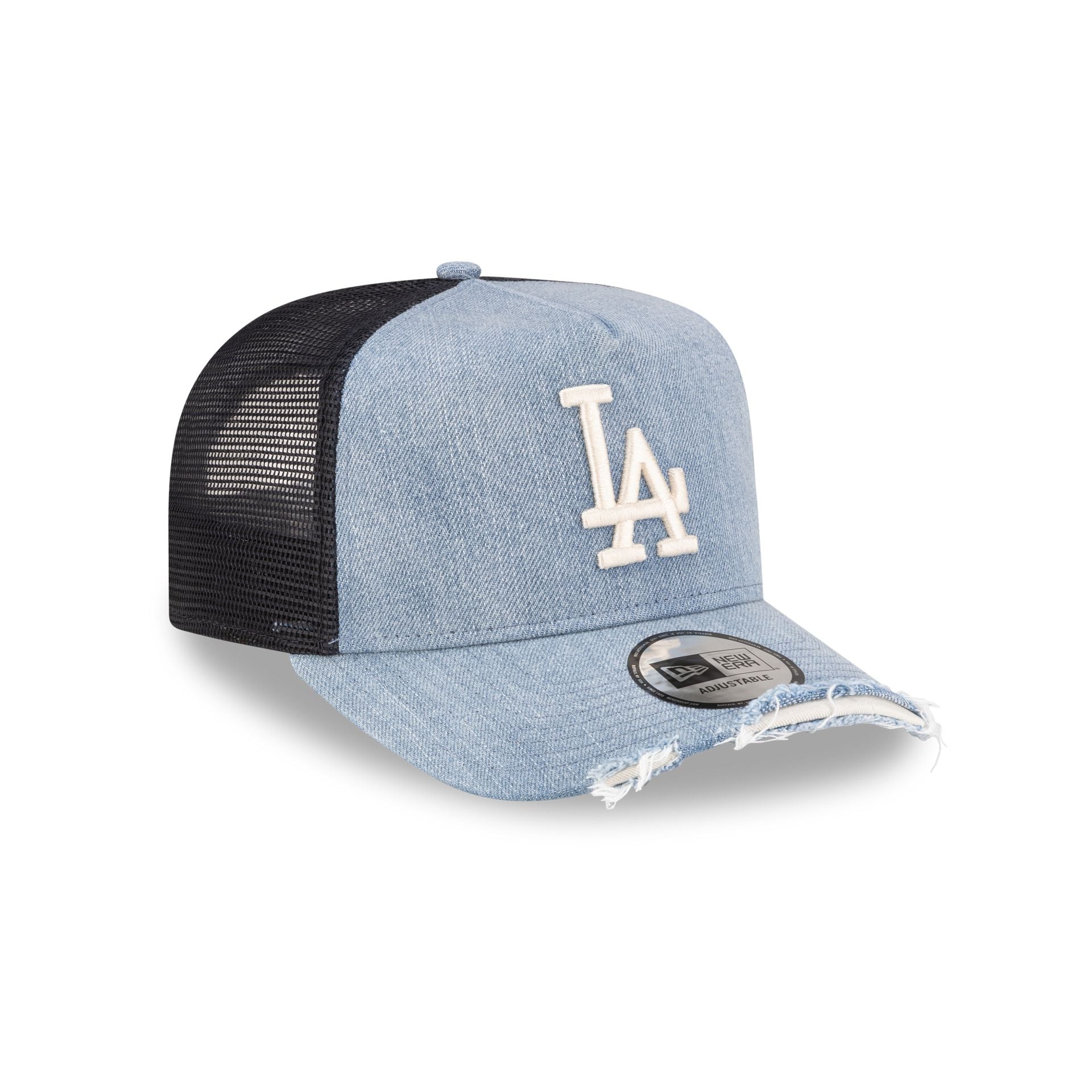 Los Angeles Dodgers Distressed Denim 9FORTY A-Frame Trucker Hat