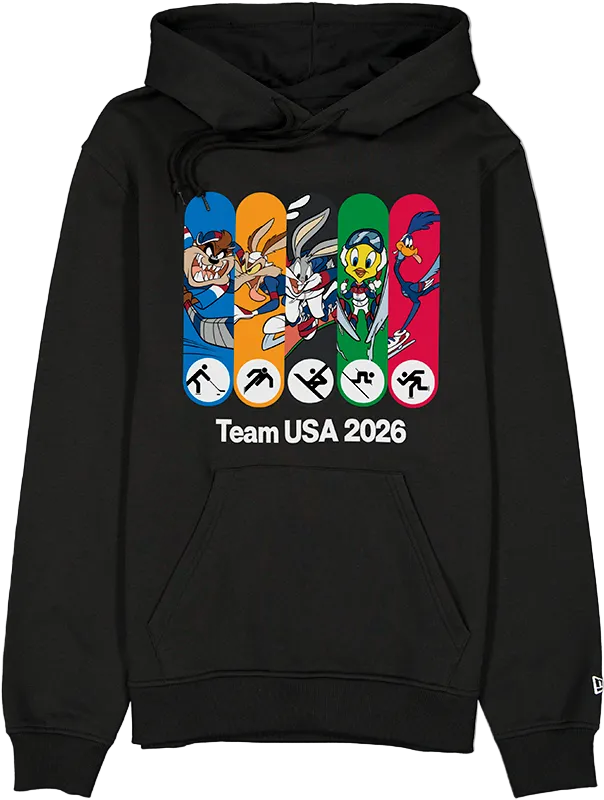Team USA Winter Olympics Looney Tunes Black Hoodie