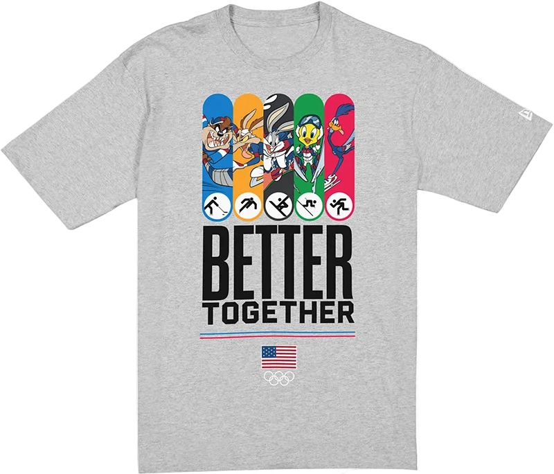 Team USA Winter Olympics Looney Tunes Gray T-Shirt