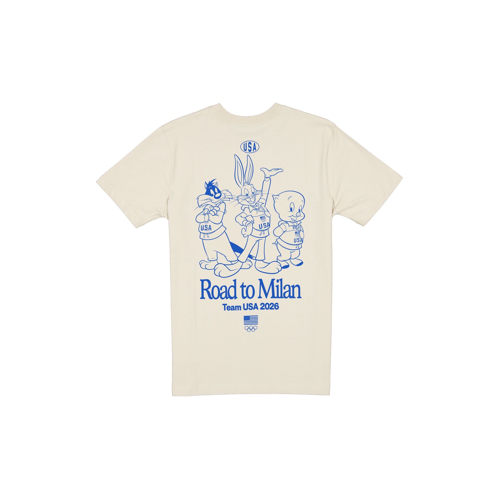 Team USA Winter Olympics Looney Tunes Chrome White T-Shirt