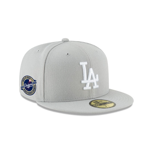 Los Angeles Dodgers 2025 World Series Champions Back-to-Back Circle Patch Gray 59FIFTY Fitted Hat - New Era Cap