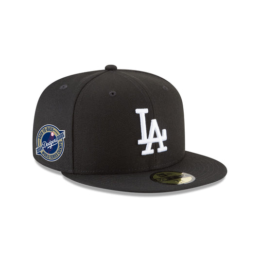 Los Angeles Dodgers 2025 World Series Champions Back-to-Back Circle Patch Black 59FIFTY Fitted Hat - New Era Cap