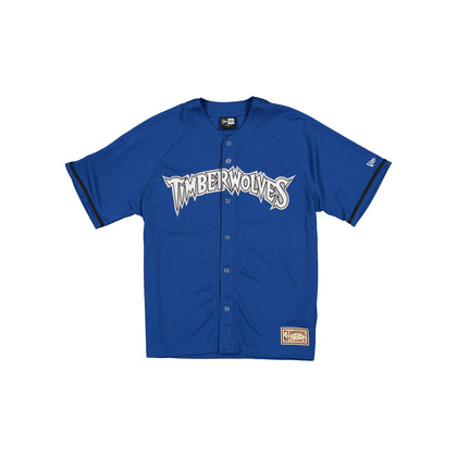 Minnesota Timberwolves Hardwood Classics Blue Button-Up T-Shirt