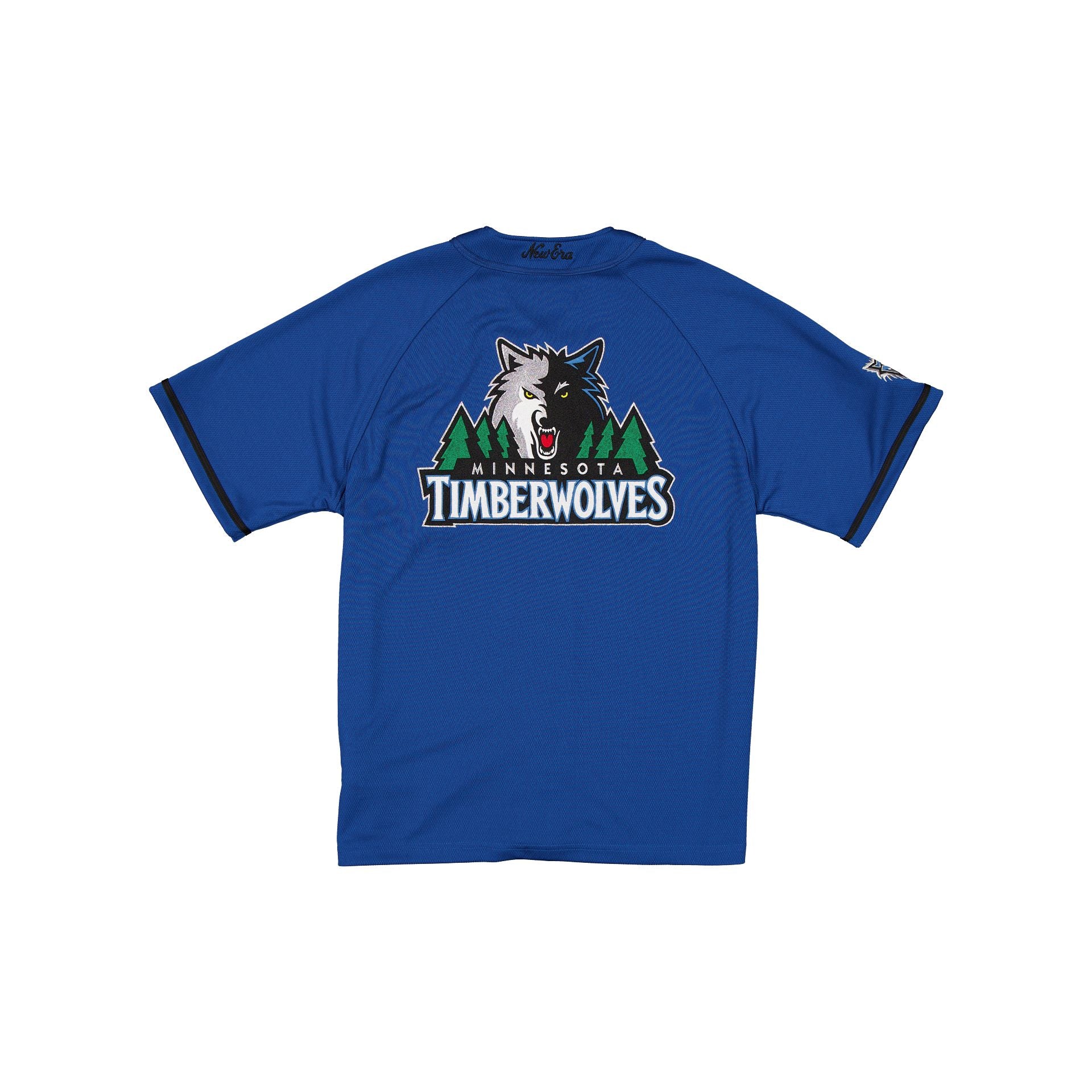 Minnesota Timberwolves Hardwood Classics Blue Button-Up T-Shirt