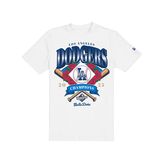 Bella Doña x Los Angeles Dodgers 2025 World Series Champions White T-Shirt - New Era Cap