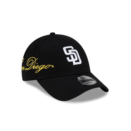 San Diego Padres Cross Panel Script 9FORTY Adjustable Hat