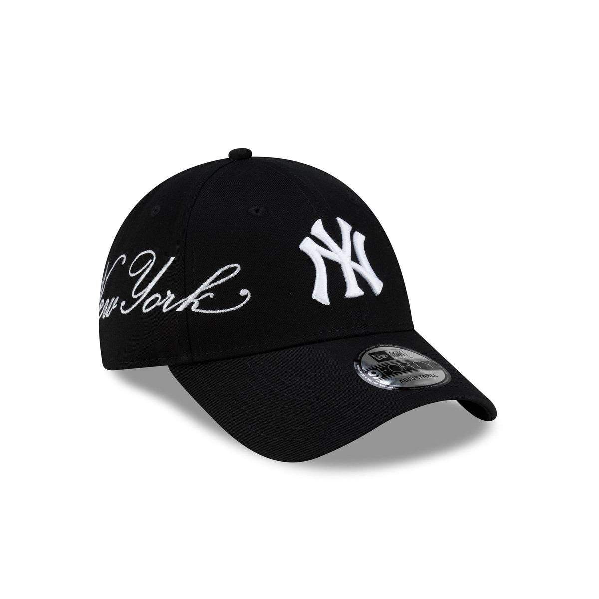 New York Yankees Cross Panel Script 9FORTY Adjustable Hat