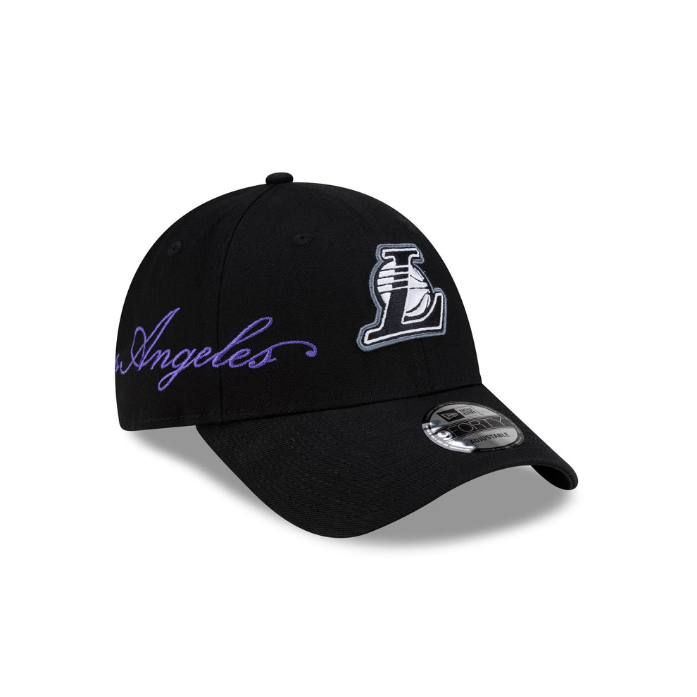 Los Angeles Lakers Cross Panel Script 9FORTY Adjustable Hat – New Era Cap