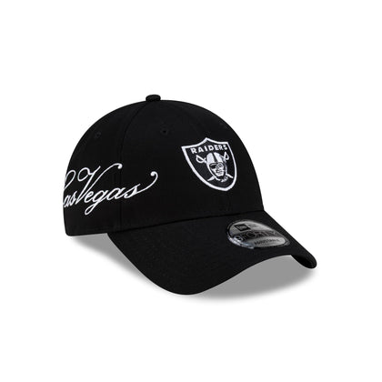 Las Vegas Raiders Cross Panel Script 9FORTY Adjustable Hat