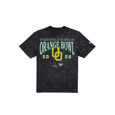 Oregon Ducks 2026 Orange Bowl Acid Wash Black T-Shirt