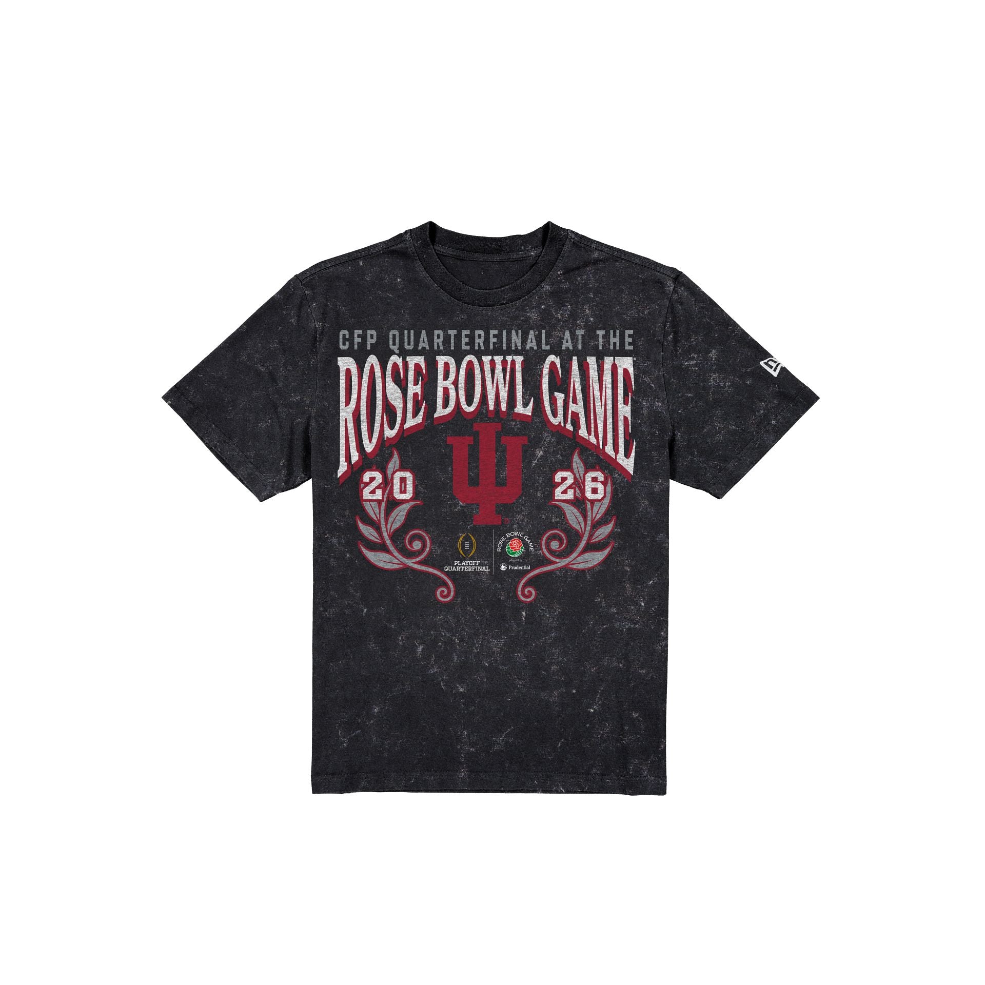 Indiana Hoosiers 2026 Rose Bowl Game Acid Wash Black T-Shirt