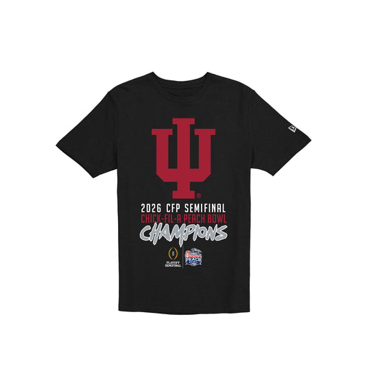 Indiana Hoosiers 2026 Peach Bowl Champions Black T-Shirt - New Era Cap