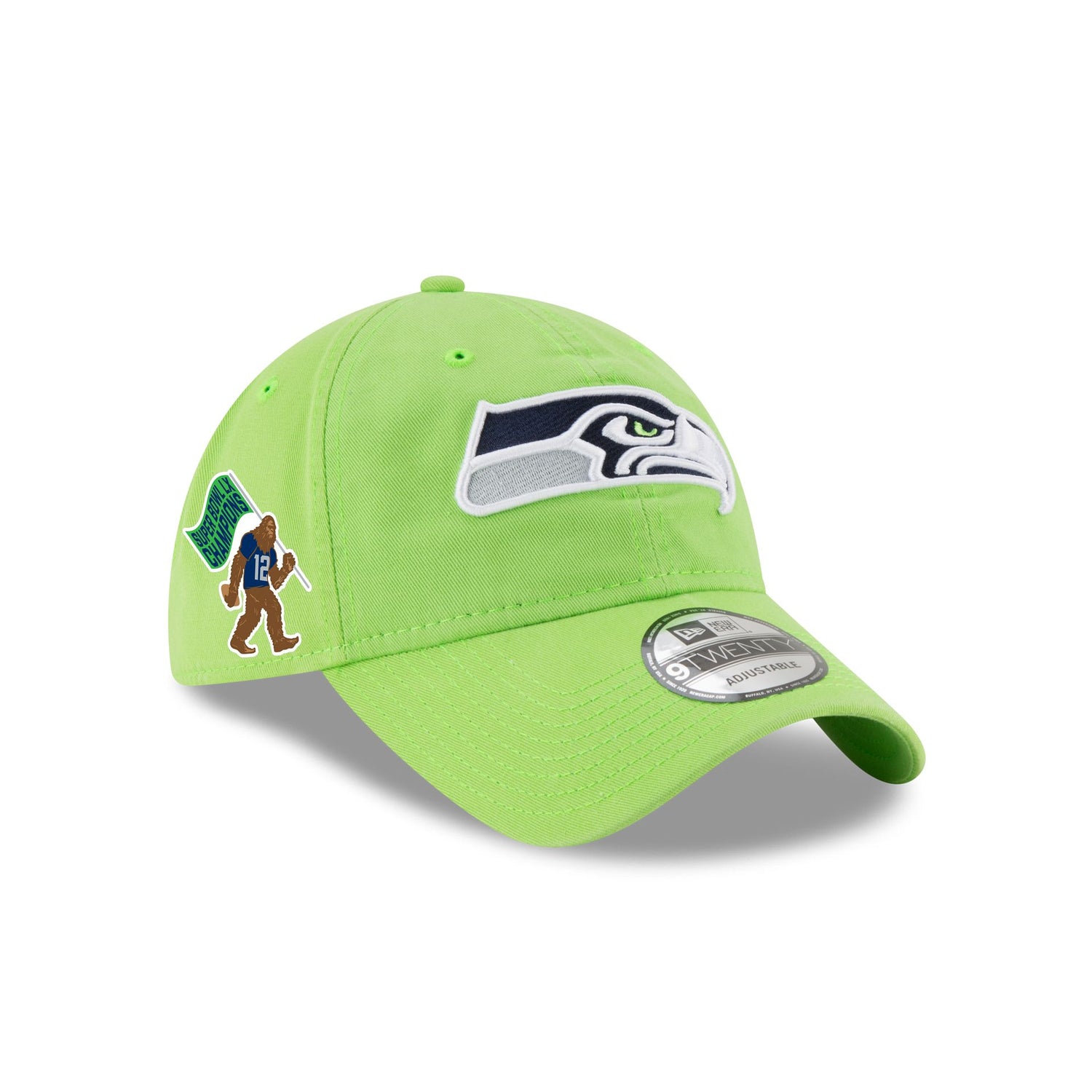 Seattle Seahawks Super Bowl LX Champions Sasquatch Sidepatch 9TWENTY Adjustable Hat