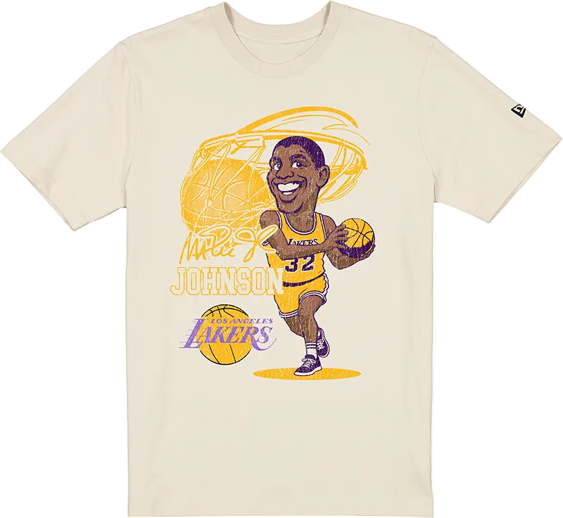Los Angeles Lakers Hardwood Classics Magic Johnson Caricature T-Shirt
