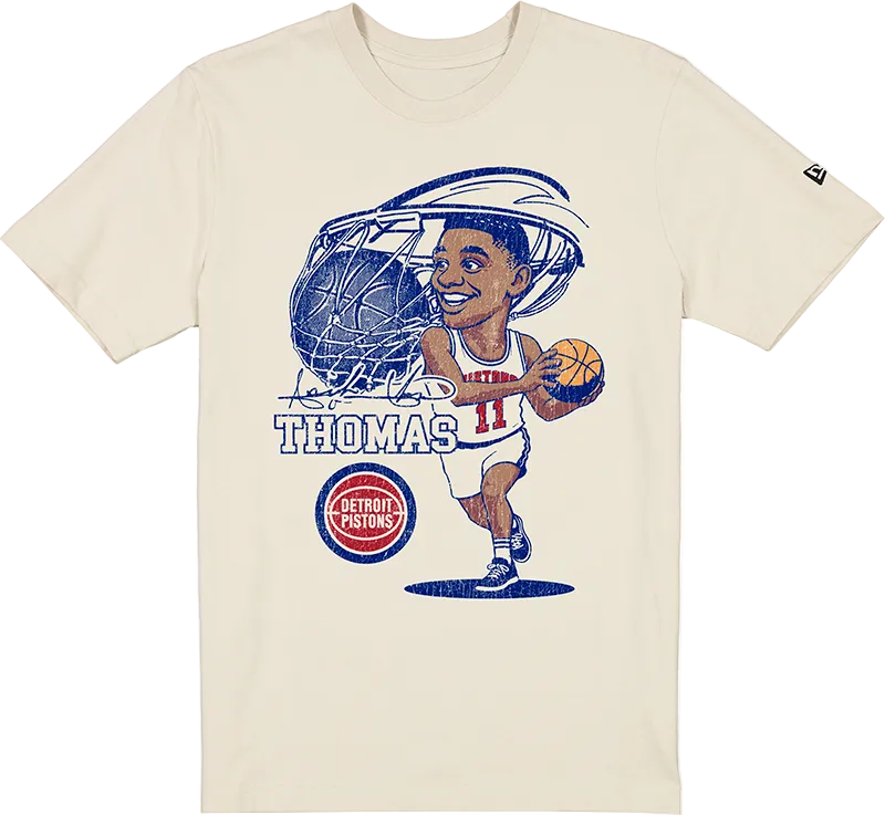 Detroit Pistons Hardwood Classics Isiah Thomas Caricature T-Shirt