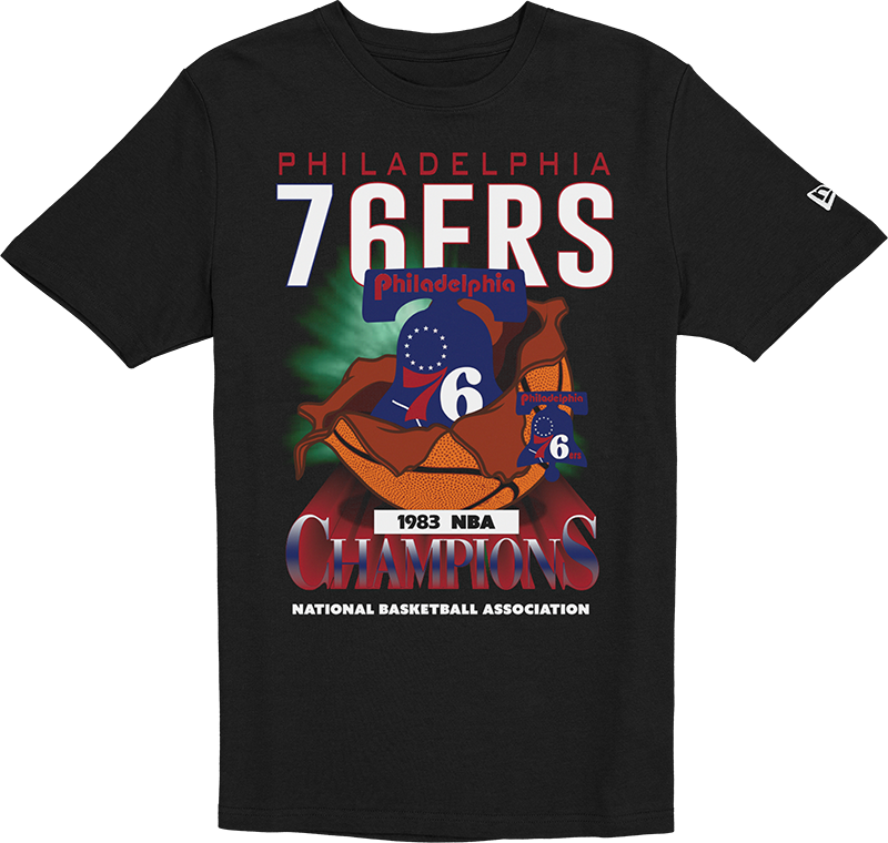 Philadelphia 76ers Hardwood Classics 1983 Champions Black T-Shirt