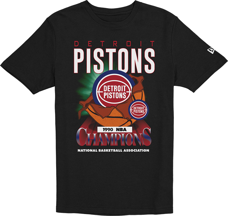 Detroit Pistons Hardwood Classics 1990 Champions Black T-Shirt