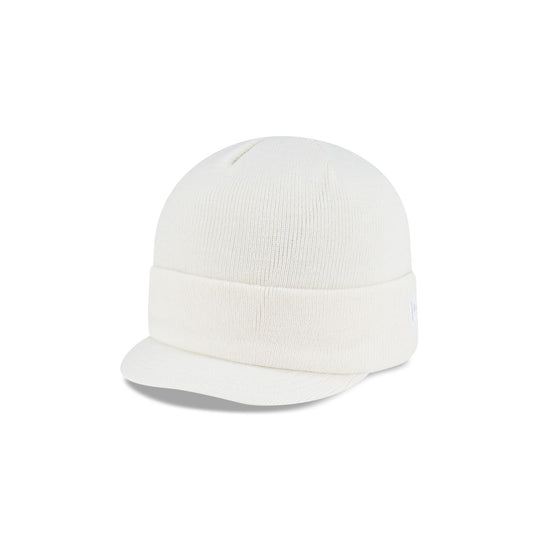 New Era Cap White Visor Knit Beanie Hat