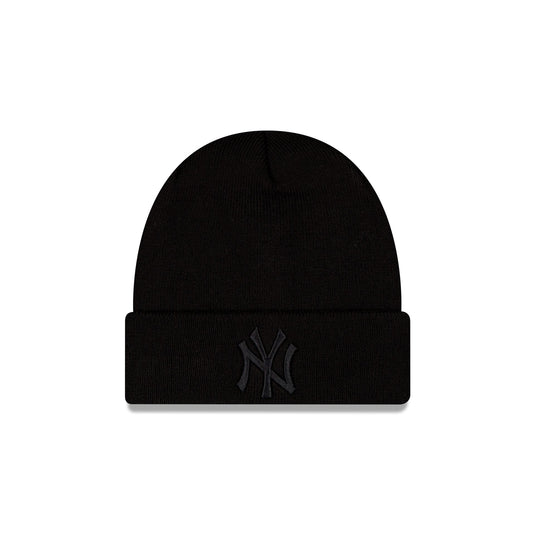 New York Yankees Tonal Black Basic Cuff Knit Beanie Hat