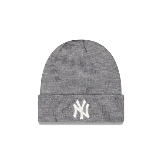 New York Yankees Heather Gray Basic Cuff Knit Beanie Hat