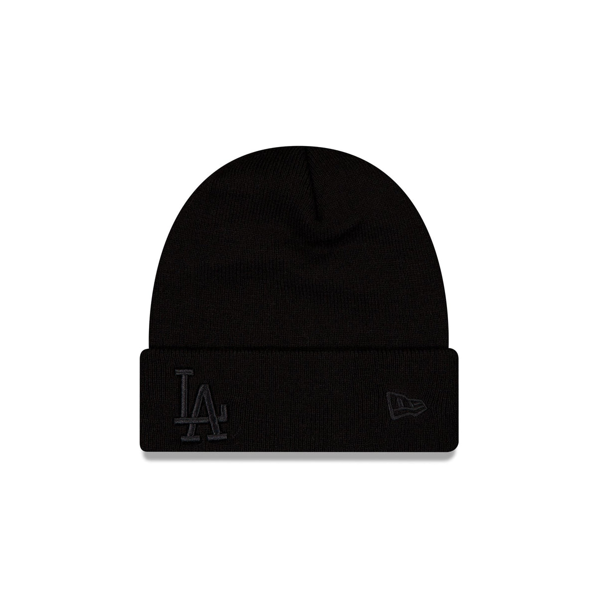 Los Angeles Dodgers Tonal Black Basic Cuff Knit Beanie Hat