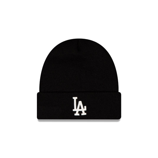 Los Angeles Dodgers Black White Logo Basic Cuff Knit Beanie Hat