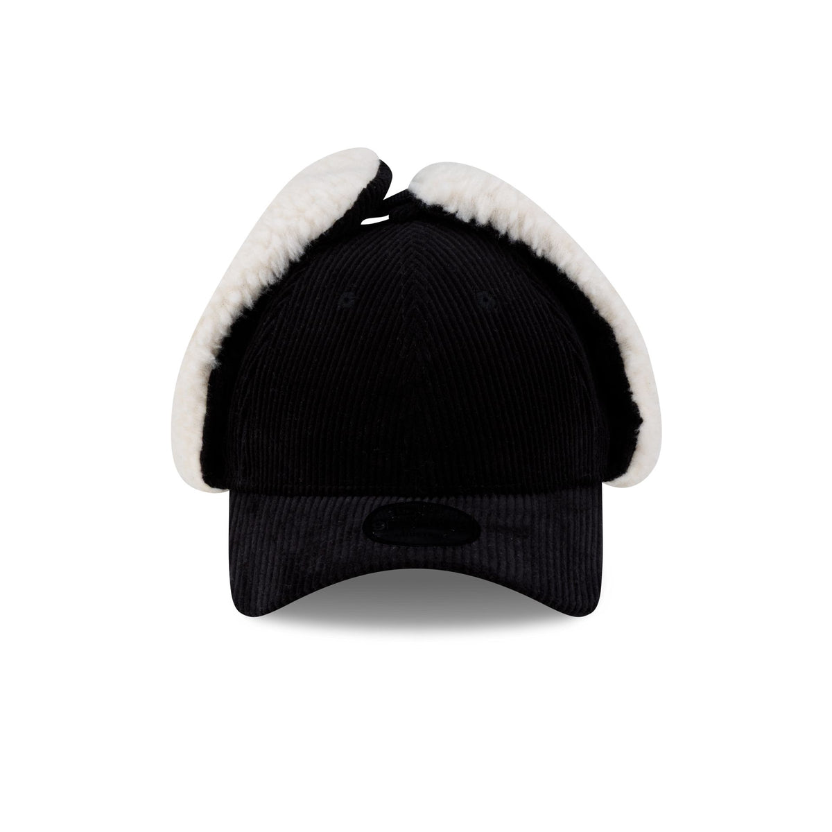 New Era Cap Black Corduroy Dog Ear 9FORTY Adjustable Hat