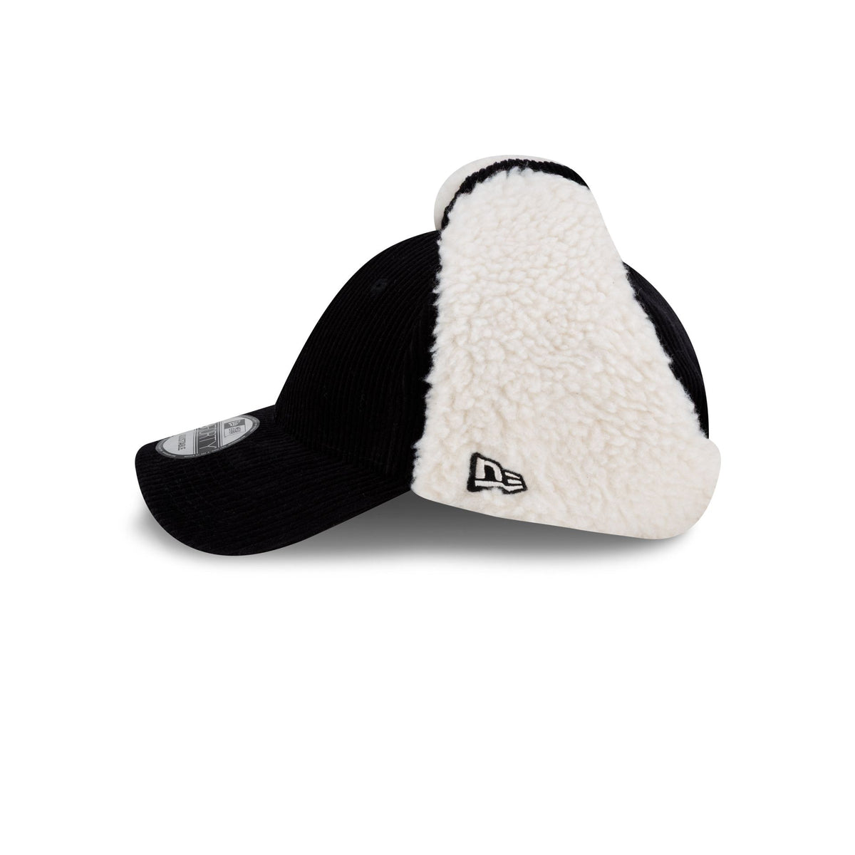 New Era Cap Black Corduroy Dog Ear 9FORTY Adjustable Hat