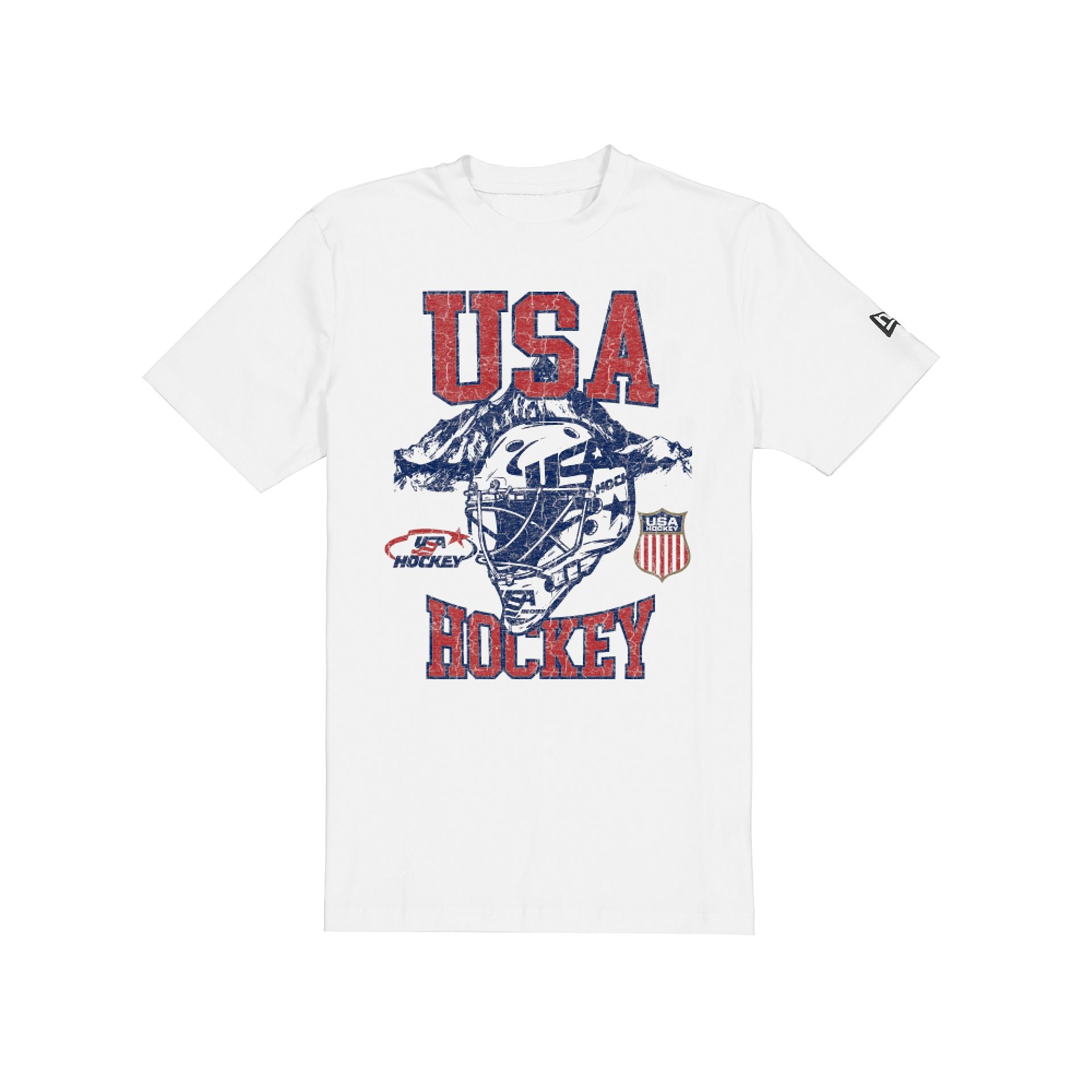 USA Hockey Helmet White T-Shirt