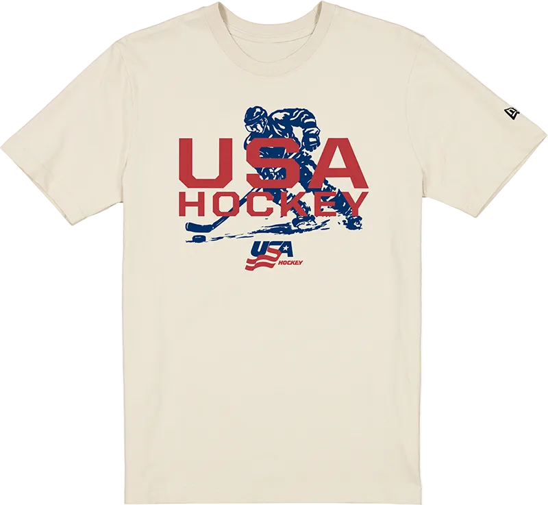 USA Hockey Player Chrome White T-Shirt