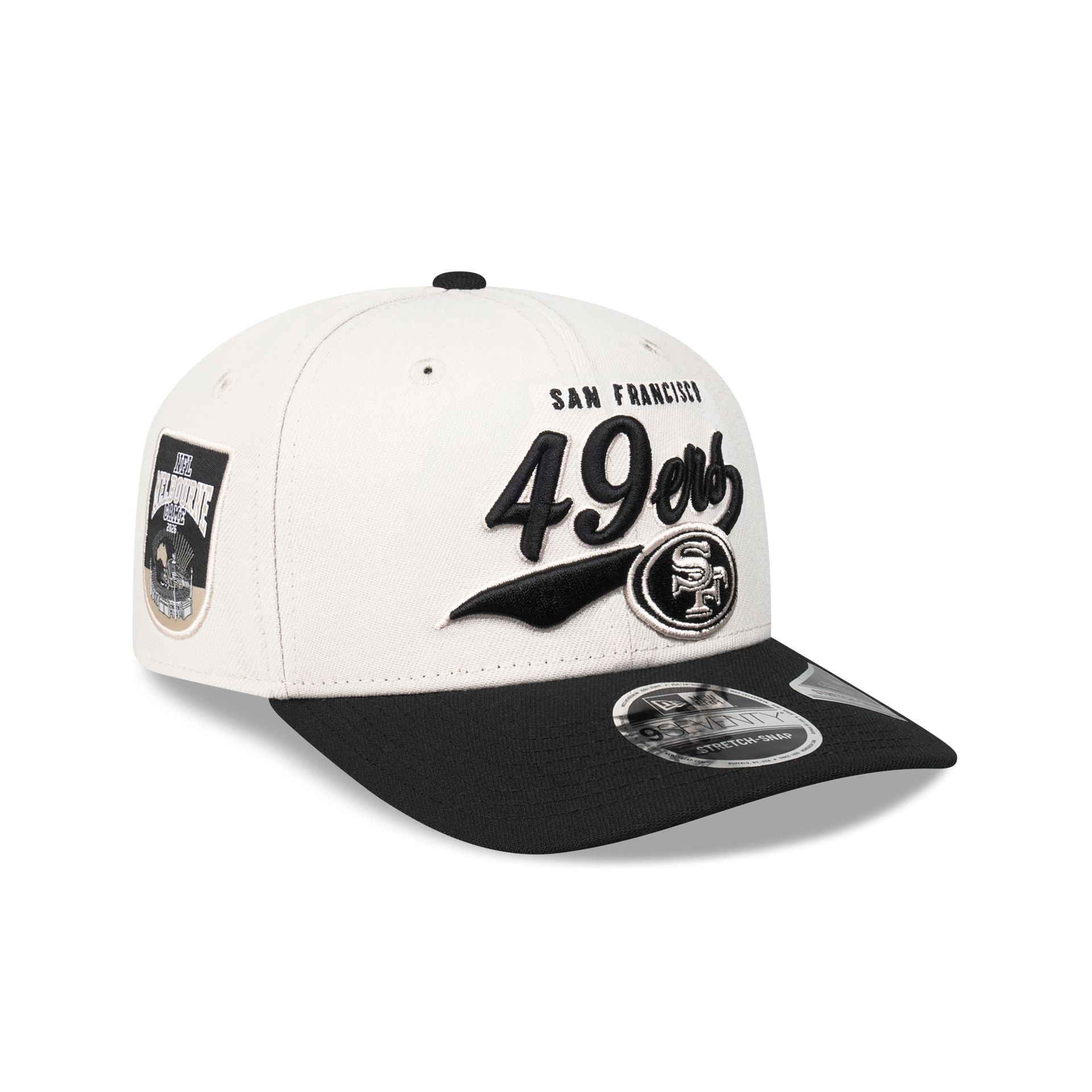 San Francisco 49ers 2026 Melbourne Game 9SEVENTY Stretch-Snap Hat