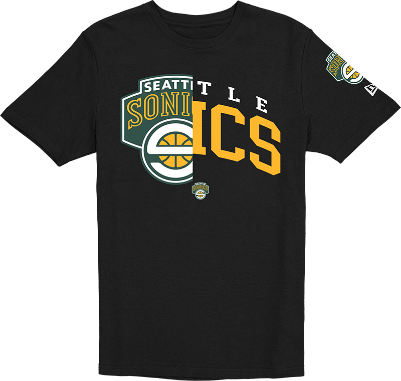 Seattle Supersonics Hardwood Classics 2000s Multi Logos T-Shirt