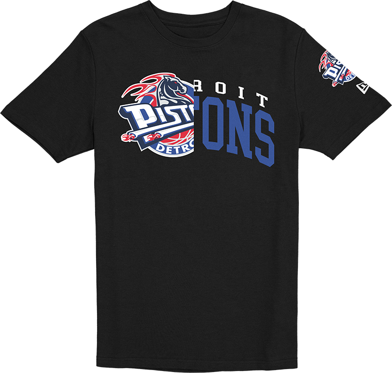 Detroit Pistons Hardwood Classics 2000s Multi Logos T-Shirt