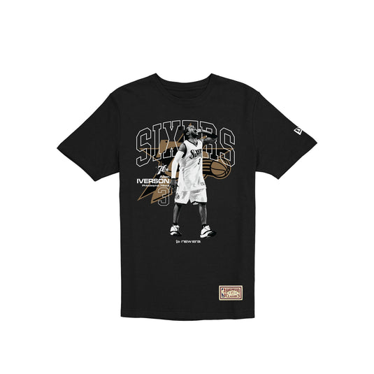 Philadelphia 76ers Hardwood Classics Allen Iverson Black T-Shirt
