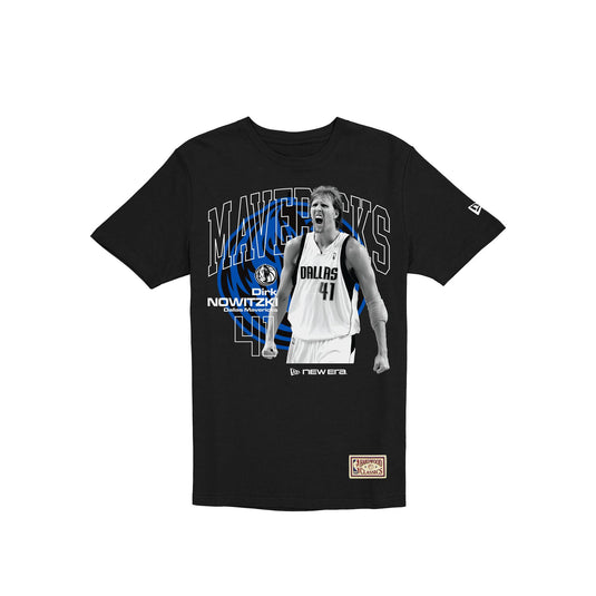 Dallas Mavericks Hardwood Classics Dirk Nowitzki Black T-Shirt