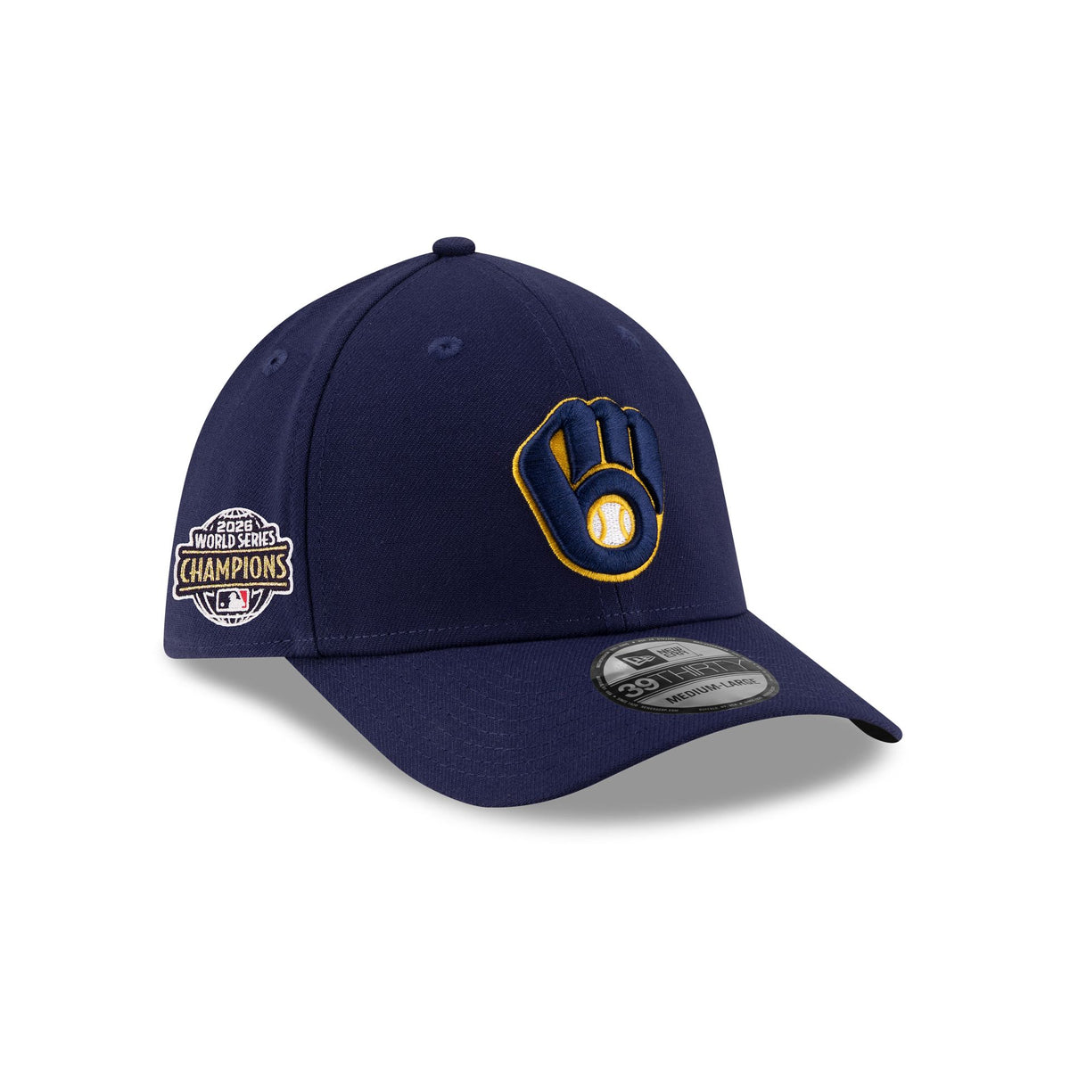 Milwaukee Brewers 2026 World Series Champions Sidepatch 39THIRTY M-Crown Stretch Fit Hat