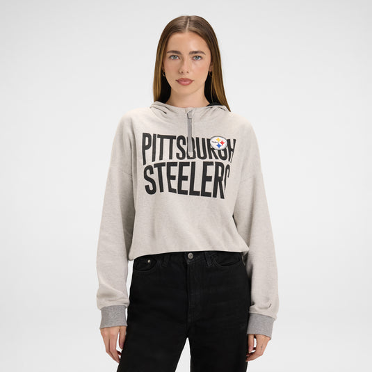 Pittsburgh Steelers Sport Night Heather Gray Women's Hoodie - New Era Cap