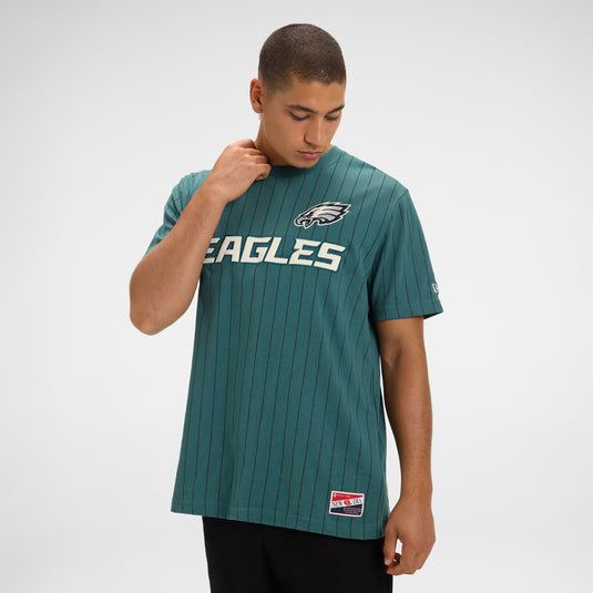 Philadelphia Eagles Throwback Retro Pinstripe T-Shirt - New Era Cap