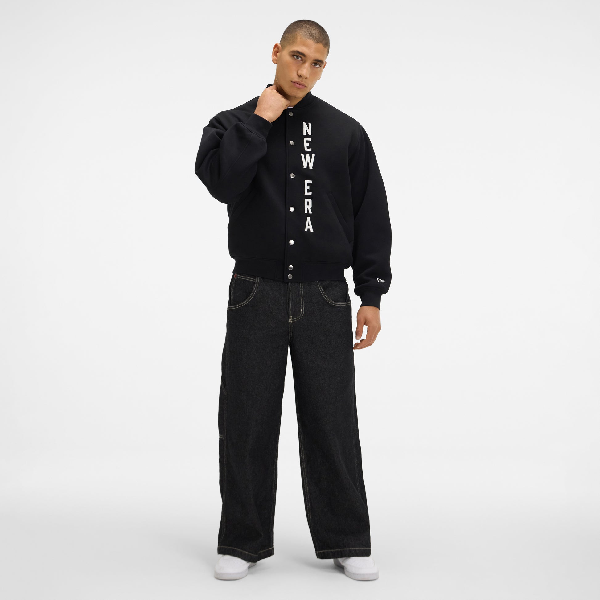 New Era Cap Tech Sweat Black Varsity Jacket